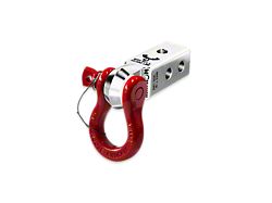 Moose Knuckle Offroad B'oh Spin Pin Shackle 3/4 and Mohawk 2.0 Receiver Combo; Atomic Silver/Flame Red (Universal; Some Adaptation May Be Required)