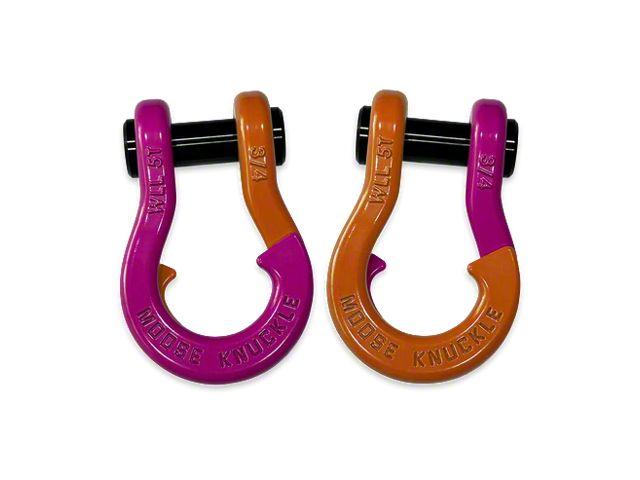 Moose Knuckle Offroad Jowl Split Recovery Shackle 3/4 Combo; Pogo Pink / Obscene Orange