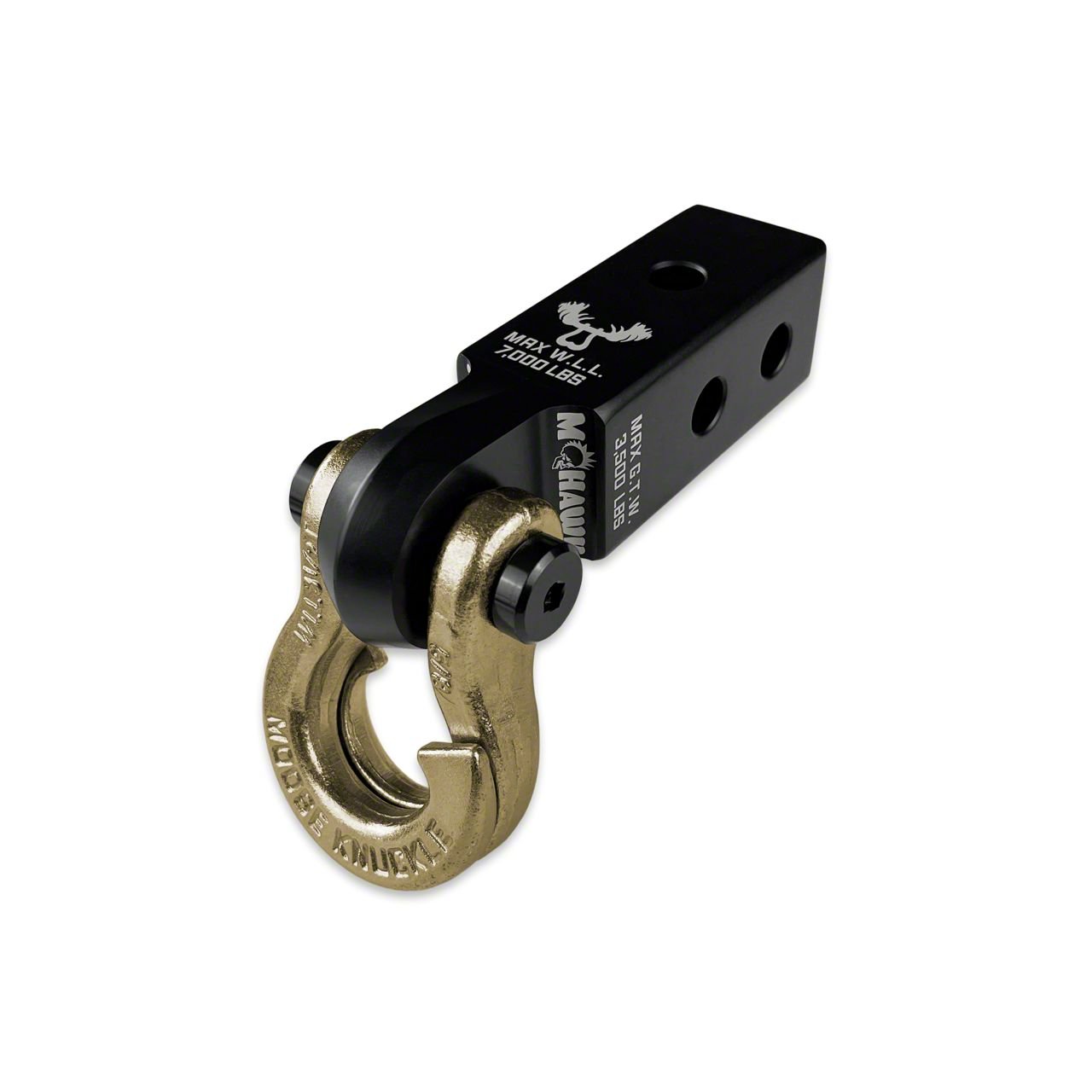 Moose Knuckle Offroad Jeep Gladiator Jowl Split Shackle 5/8 / Mohawk 2.0 x  5/8 Receiver Combo; Black Lung/Brass Knuckle FN000038-013 - Free Shipping