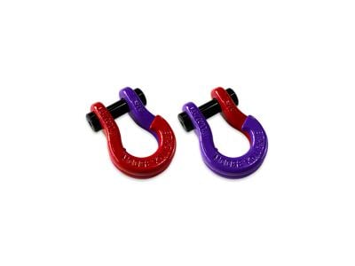 Moose Knuckle Offroad Jowl Split Recovery Shackle 5/8 Combo; Flame Red and Grape Escape