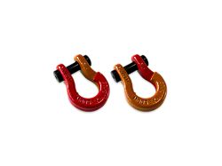 Moose Knuckle Offroad Jowl Split Recovery Shackle 5/8 Combo; Flame Red and Obscene Orange
