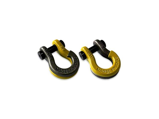 Moose Knuckle Offroad Jowl Split Recovery Shackle 5/8 Combo; Raw Dog and Detonator Yellow
