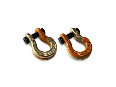 Moose Knuckle Offroad Jowl Split Recovery Shackle 5/8 Combo; Brass Knuckle and Obscene Orange