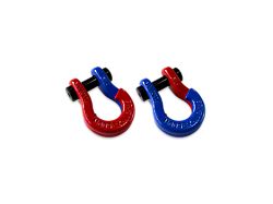 Moose Knuckle Offroad Jowl Split Recovery Shackle 5/8 Combo; Flame Red and Blue Balls