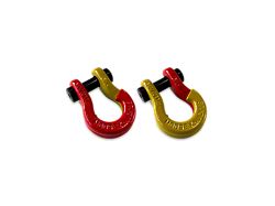 Moose Knuckle Offroad Jowl Split Recovery Shackle 5/8 Combo; Flame Red and Detonator Yellow