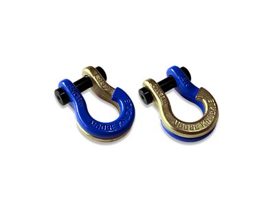 Moose Knuckle Offroad Jowl Split Recovery Shackle 5/8 Combo; Blue Balls and Brass Knuckle