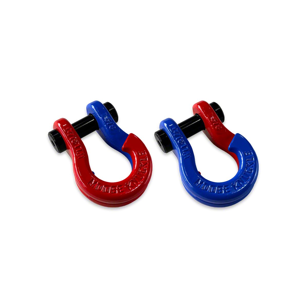 Moose Knuckle Offroad Jowl Split Recovery Shackle 5/8 Combo; Flame Red and  Blue Balls