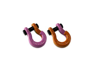 Moose Knuckle Offroad Jowl Split Recovery Shackle 5/8 Combo; Pretty Pink and Obscene Orange