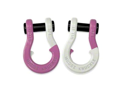 Moose Knuckle Offroad Jowl Split Recovery Shackle Combo; Pretty Pink and Pure White