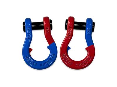 Moose Knuckle Offroad Jowl Split Recovery Shackle 3/4 Combo; Blue Balls and Flame Red