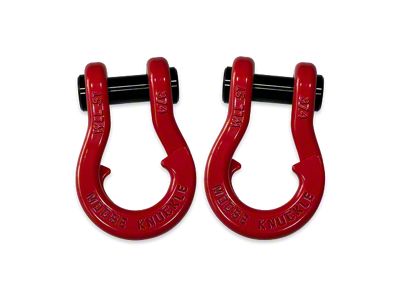 Moose Knuckle Offroad Jowl Split Recovery Shackle Combo; Flame Red and Flame Red