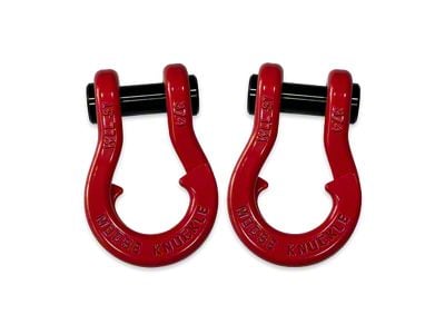 Moose Knuckle Offroad Jowl Split Recovery Shackle 3/4 Combo; Flame Red and Flame Red
