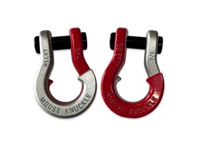Moose Knuckle Offroad Jowl Split Recovery Shackle 3/4 Combo; Nice Gal and Flame Red