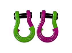 Moose Knuckle Offroad Jowl Split Recovery Shackle 3/4 Combo; Sublime Green / Pogo Pink