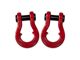 Moose Knuckle Offroad Jowl Split Recovery Shackle Combo; Flame Red and Flame Red