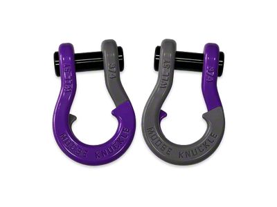 Moose Knuckle Offroad Jowl Split Recovery Shackle Combo; Grape Escape and Gun Gray