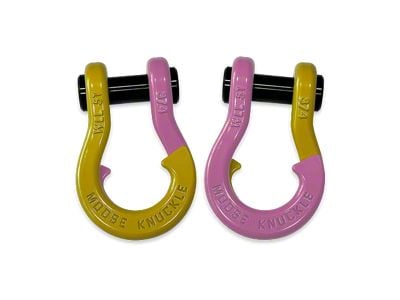 Moose Knuckle Offroad Jowl Split Recovery Shackle 3/4 Combo; Detonator Yellow and Pretty Pink