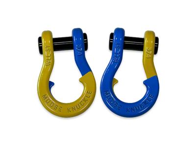 Moose Knuckle Offroad Jowl Split Recovery Shackle 3/4 Combo; Detonator Yellow and Blue Balls