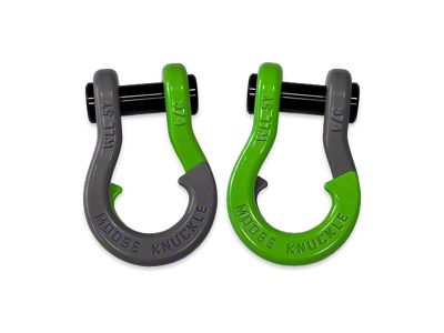Moose Knuckle Offroad Jowl Split Recovery Shackle Combo; Gun Gray and Sublime Green