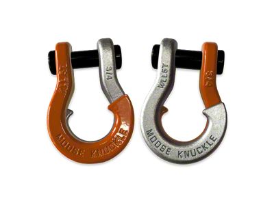 Moose Knuckle Offroad Jowl Split Recovery Shackle Combo; Obscene Orange and Nice Gal