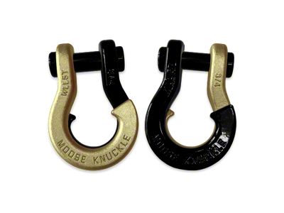 Moose Knuckle Offroad Jowl Split Recovery Shackle Combo; Brass Knuckle and Black Hole