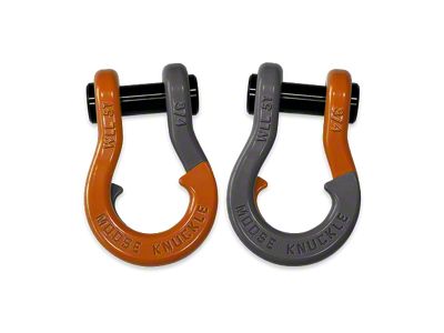 Moose Knuckle Offroad Jowl Split Recovery Shackle 3/4 Combo; Obscene Orange and Gun Gray