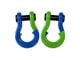 Moose Knuckle Offroad Jowl Split Recovery Shackle Combo; Blue Balls and Sublime Green