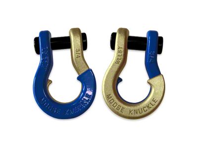 Moose Knuckle Offroad Jowl Split Recovery Shackle 3/4 Combo; Blue Balls and Brass Knuckle