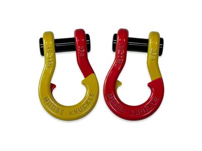 Moose Knuckle Offroad Jowl Split Recovery Shackle 3/4 Combo; Detonator Yellow and Flame Red