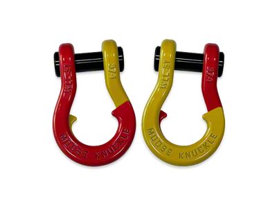 Moose Knuckle Offroad Jowl Split Recovery Shackle 3/4 Combo; Flame Red and Detonator Yellow