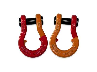 Moose Knuckle Offroad Jowl Split Recovery Shackle 3/4 Combo; Flame Red and Obscene Orange