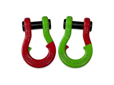 Moose Knuckle Offroad Jowl Split Recovery Shackle 3/4 Combo; Flame Red and Sublime Green