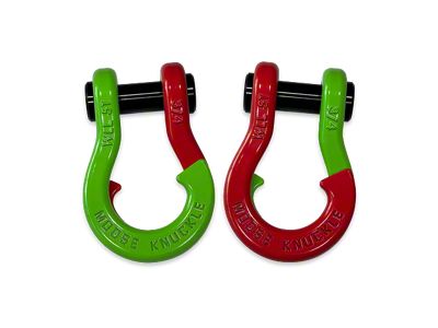 Moose Knuckle Offroad Jowl Split Recovery Shackle 3/4 Combo; Sublime Green and Flame Red