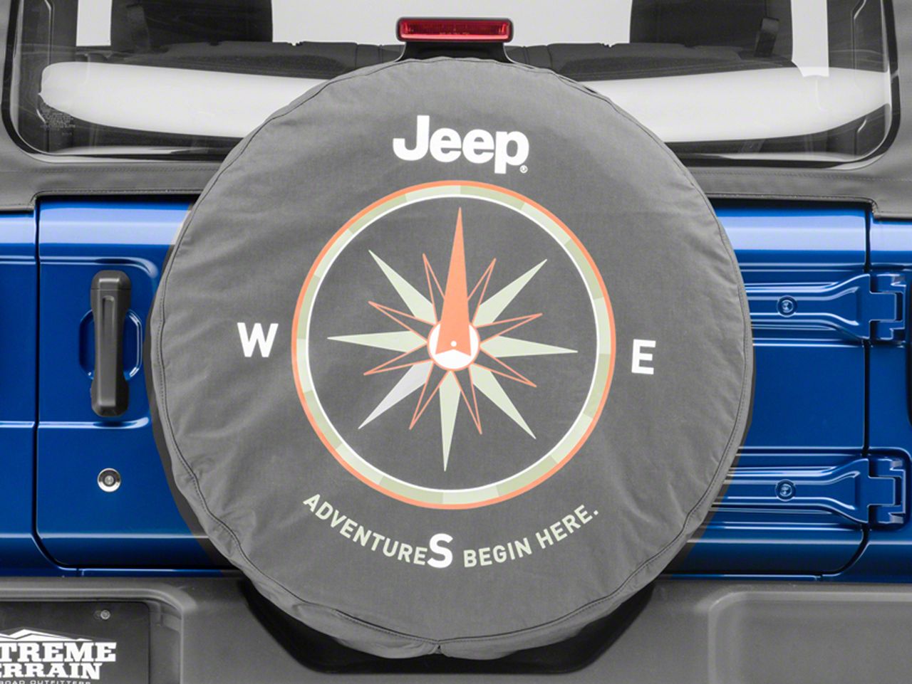 Sunset Mountain Black & Orange Spare Tire Cover for Gladiator, Wrangler, offers Jt, Jl, Jlu, Jk, Jku, Tj, Lj, Cj, Yj, Rv, Renegade, etc