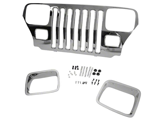 Mopar Grille Overlay; Chrome (87-95 Jeep Wrangler YJ)