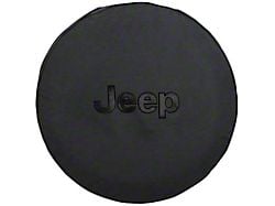 Mopar Spare Tire Cover with Jeep Logo for 31-Inch Tires; Black Denim (66-18 Jeep CJ5, CJ7, Wrangler YJ, TJ & JK)