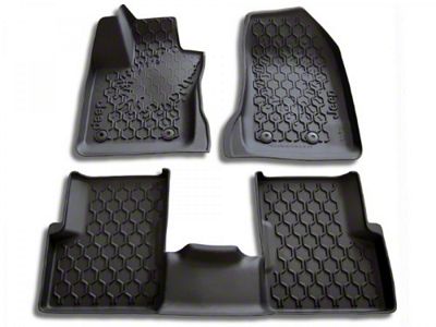 Mopar All-Weather Front and Rear Floor Mats with Jeep Logo; Black (15-23 Jeep Renegade BU)