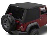 Mopar JEEP Trektop Glide Slantback Soft Top; Black Twill (07-18 Jeep Wrangler JK 2-Door)