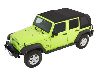 Mopar JEEP Trektop Glide Slantback Soft Top; Black Twill (07-18 Jeep Wrangler JK 4-Door)