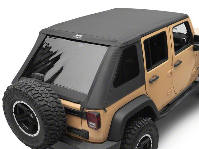 Mopar JEEP Trektop Slantback Soft Top; Black Diamond (07-18 Jeep Wrangler JK 4-Door)