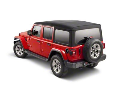 Mopar Sunrider Soft Top with Clear Windows; Black Sailcloth (18-25 Jeep Wrangler JL 4-Door)