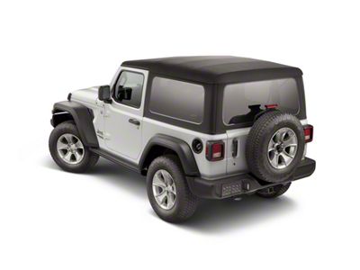 Mopar Sunrider Soft Top with Clear Windows; Black Twill (18-25 Jeep Wrangler JL 2-Door)