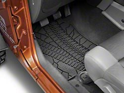 Mopar Slush All-Weather Front and Rear Floor Mats with Jeep Logo; Dark Slate Gray (07-13 Jeep Wrangler JK 4-Door)