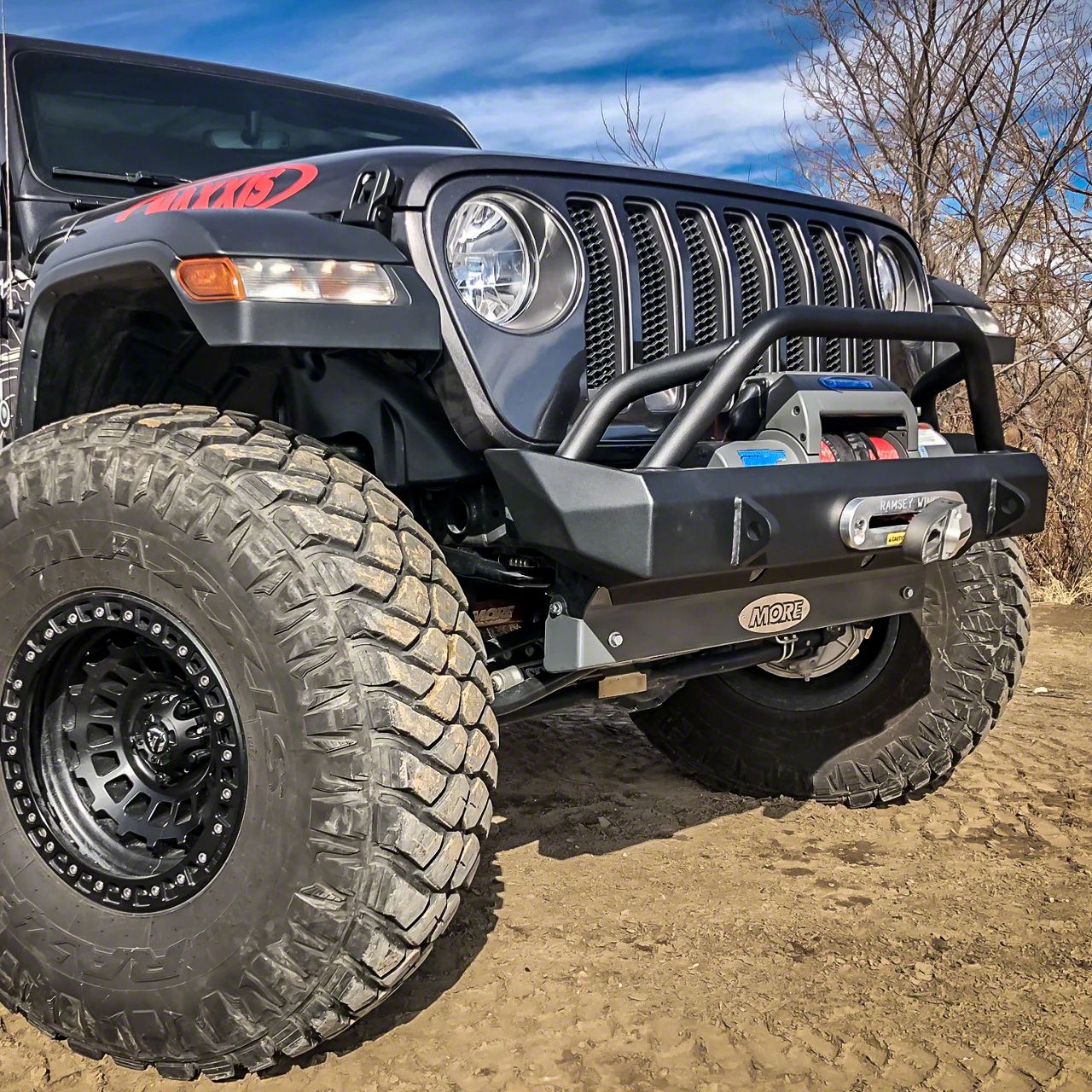 M.O.R.E. Jeep Wrangler Rock Proof Front Bumper JFB601PC-Black (18-24 ...