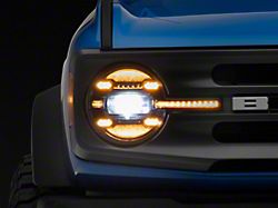 Morimoto XB LED Headlights with Amber DRL; Black Housing; Clear Lens (21-24 Bronco)