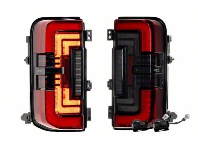 Morimoto XB LED Low Profile Tail Lights; Black Housing; Red Lens (21-24 Bronco, Excluding Raptor)