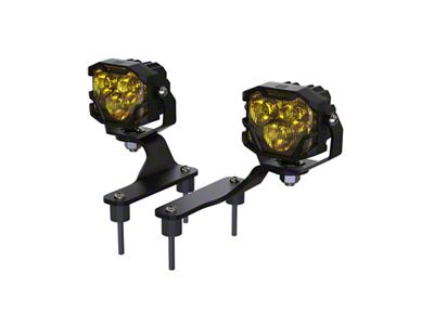 Morimoto 4Banger Ditch Light Kit; HXB Yellow Flood Beam (20-24 Jeep Gladiator JT)