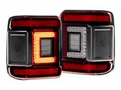 Morimoto XB LED Low Profile Tail Lights; Black Housing; Red Lens (18-25 Jeep Wrangler JL)