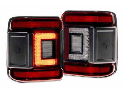 Morimoto XB LED Low Profile Tail Lights; Black Housing; Red Lens (18-25 Jeep Wrangler JL)