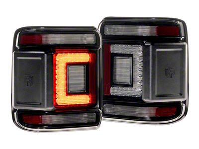 Morimoto XB LED Low Profile Tail Lights; Black Housing; Smoked Lens (18-25 Jeep Wrangler JL)